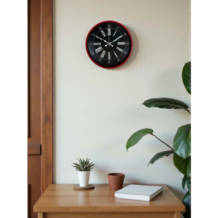 36 Cm Kırmızı Asil Duvar Saati