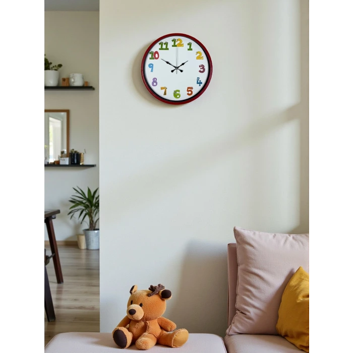 36 Cm Kırmızı Çocuk Odası Duvar Saati