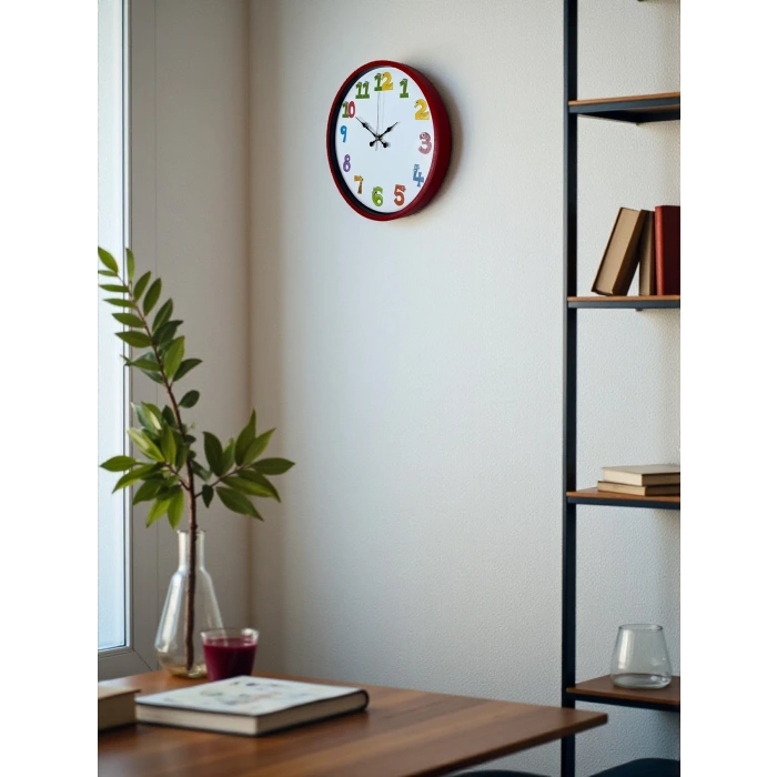 36 Cm Kırmızı Çocuk Odası Duvar Saati