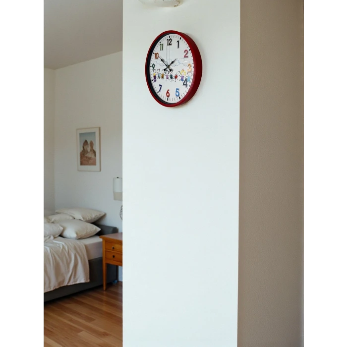 36 Cm Kırmızı Çocuk Odası Duvar Saati