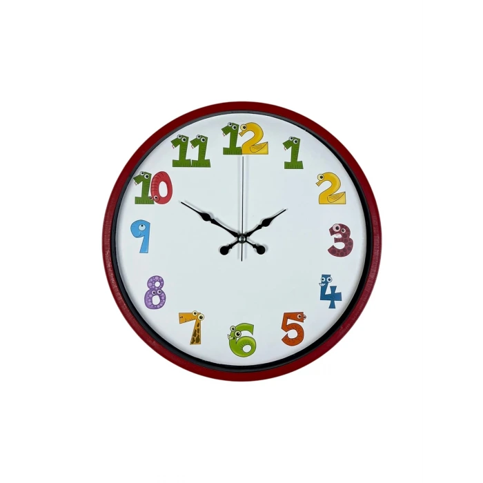36 Cm Kırmızı Çocuk Odası Duvar Saati