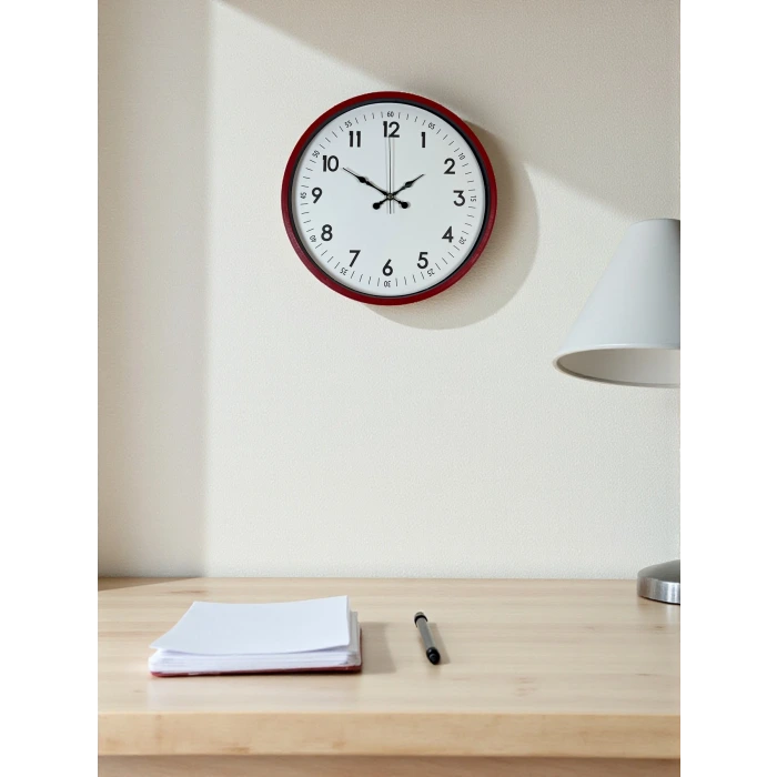 36 Cm Kırmızı Dekoratif Duvar Saati
