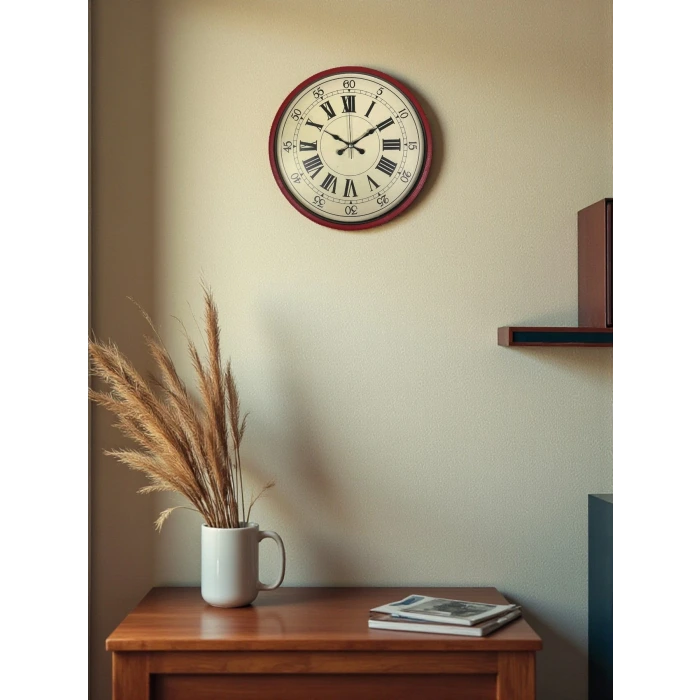 36 Cm Kırmızı Retro Duvar Saati