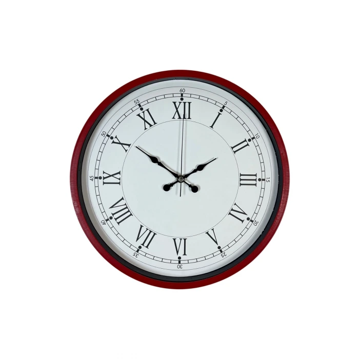 36 Cm Kırmızı Roma Rakamlı Duvar Saati