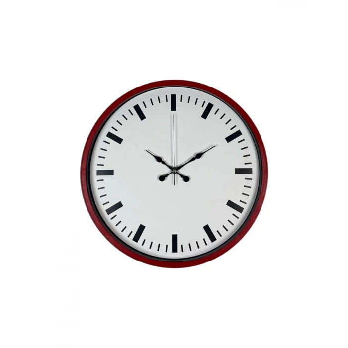 36 Cm Kırmızı Sade Dekoratif Duvar Saati