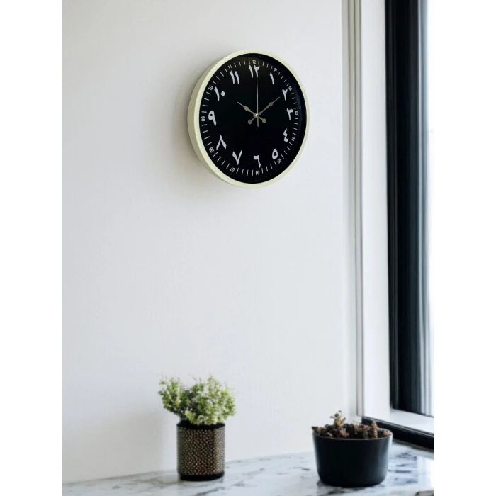 36 Cm Krem Arapça Rakamlı Duvar Saati