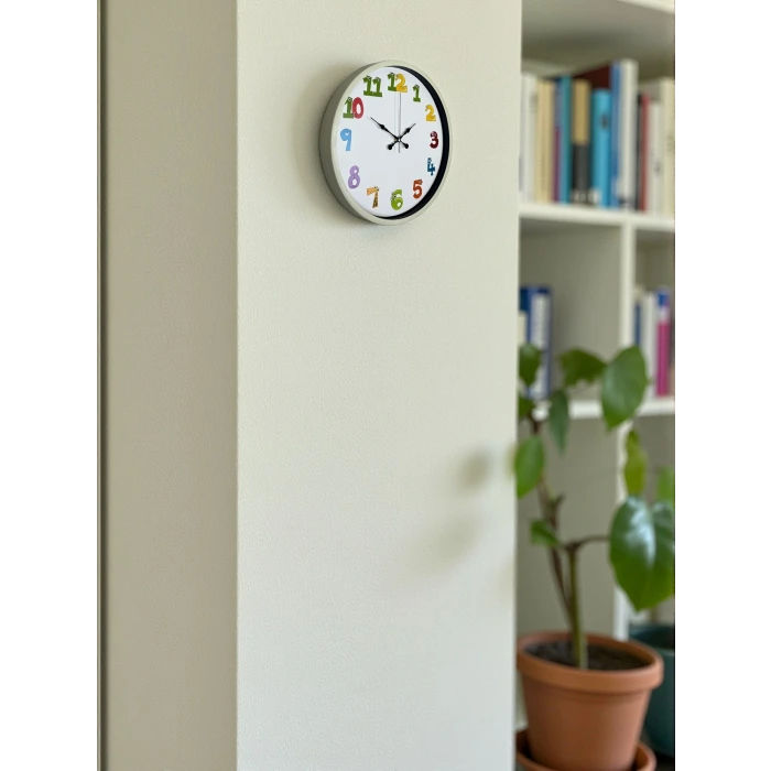 36 Cm Krem Çocuk Odası Duvar Saati