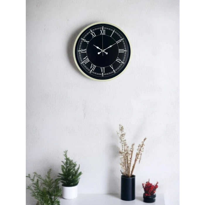 36 Cm Krem Dekoratif Duvar Saati