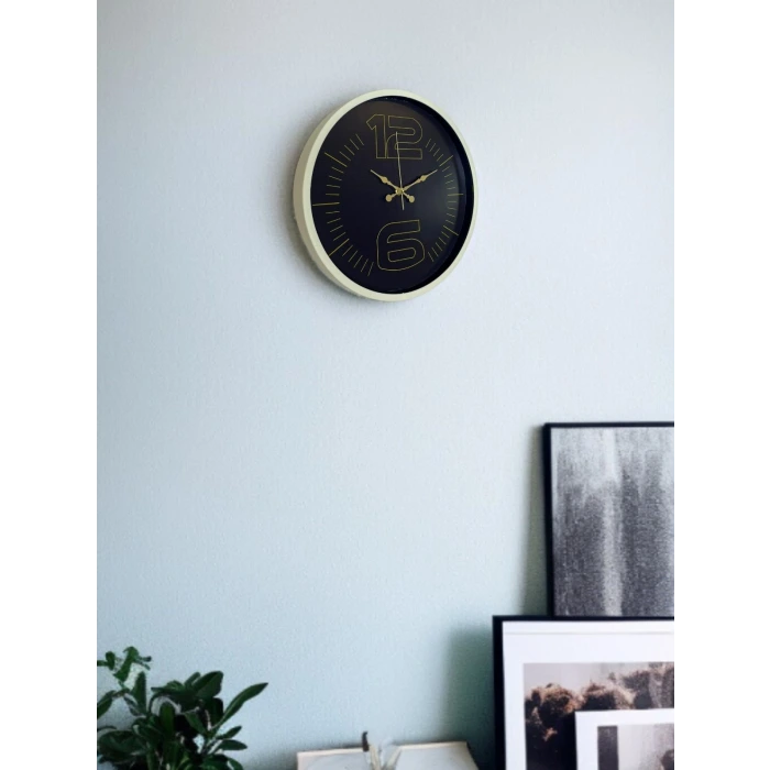 36 Cm Krem Dekoratif Duvar Saati