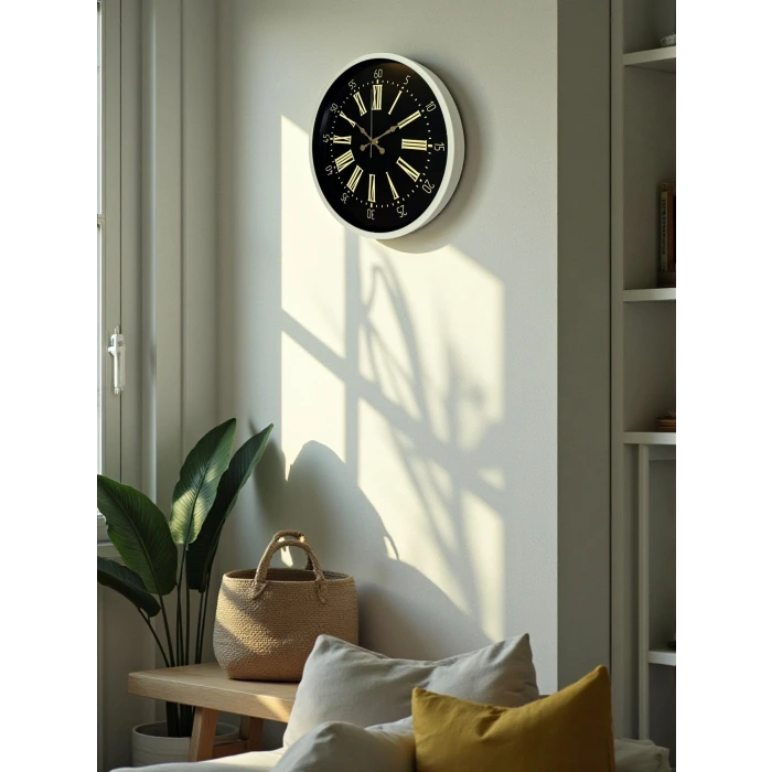 36 Cm Krem Dekoratif Duvar Saati