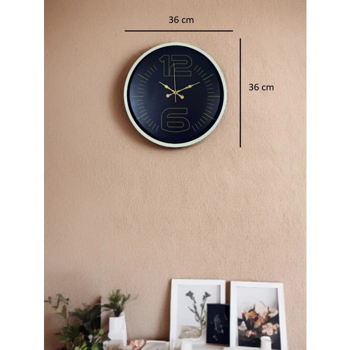 36 Cm Krem Dekoratif Duvar Saati