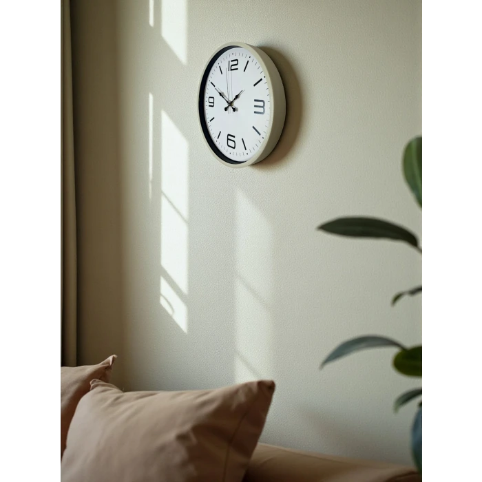 36 Cm Krem Modern Dekoratif Duvar Saati