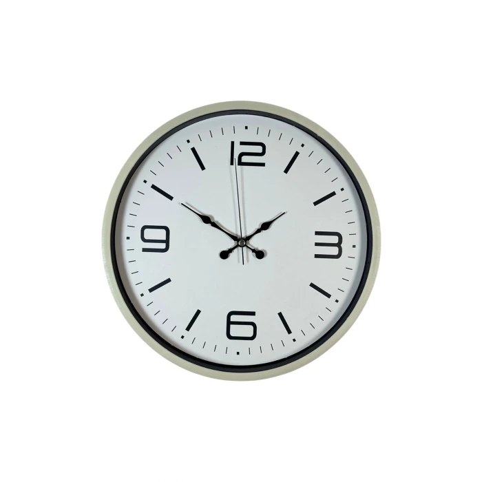 36 Cm Krem Modern Dekoratif Duvar Saati