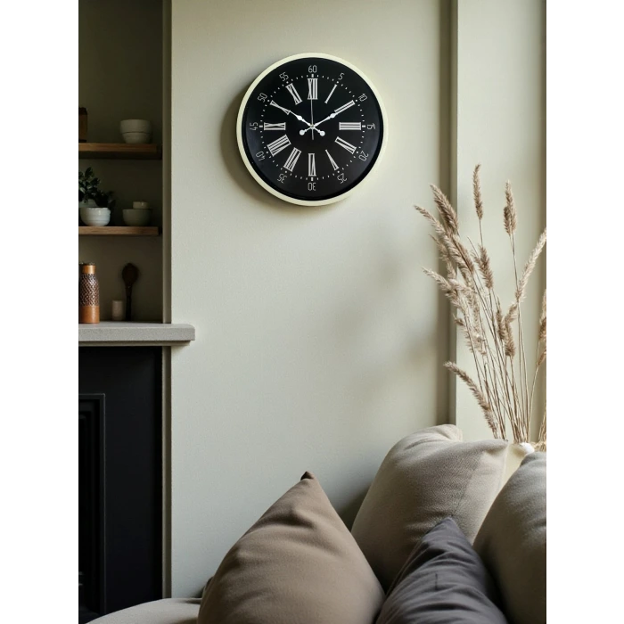 36 Cm Krem Modern Duvar Saati