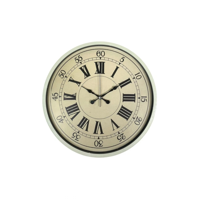 36 Cm Krem Retro Tasarım Duvar Saati