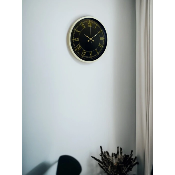 36 Cm Krem Roma Rakamlı Duvar Saati