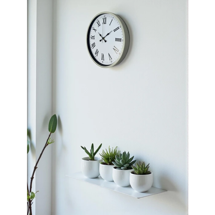 36 Cm Krem Roma Rakamlı Duvar Saati