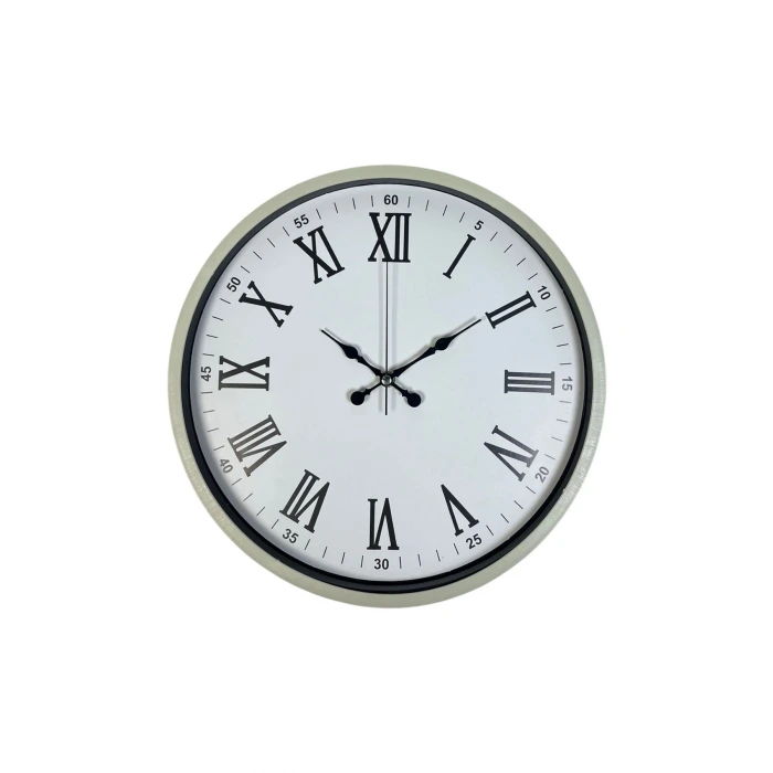36 Cm Krem Roma Rakamlı Duvar Saati