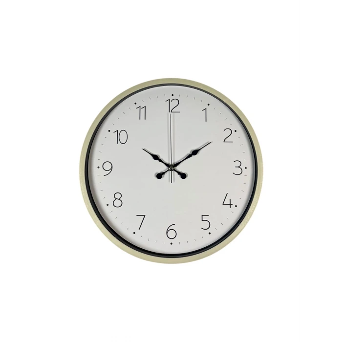 36 Cm Krem Sade Dekoratif Duvar Saati