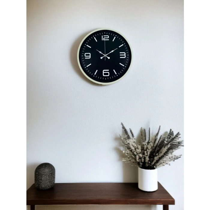 36 Cm Krem Şık Dekoratif Duvar Saati