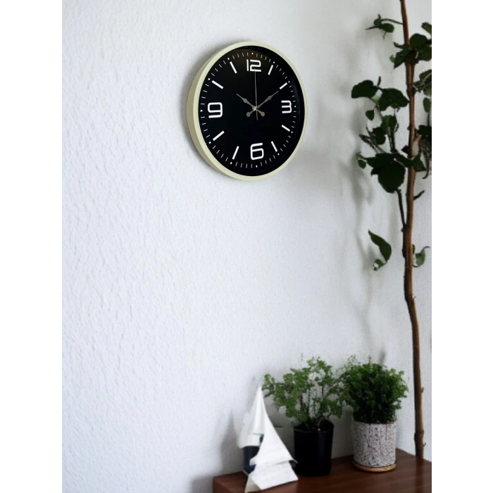 36 Cm Krem Şık Dekoratif Duvar Saati