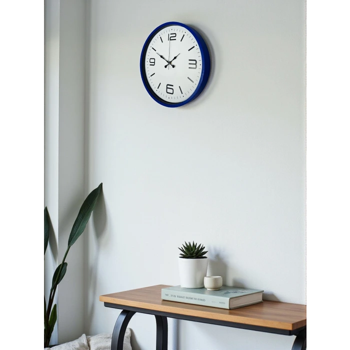 36 Cm Lacivert Modern Dekoratif Duvar Saati