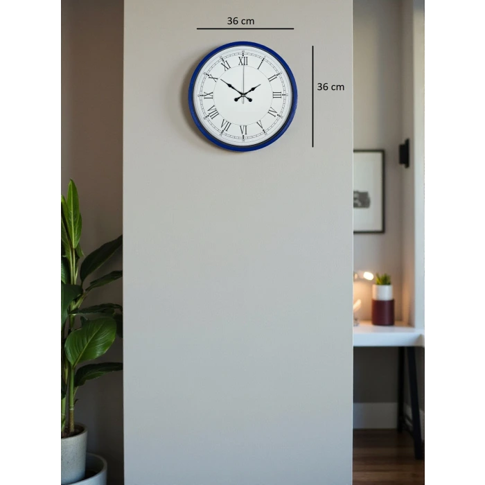 36 Cm Lacivert Roma Rakamlı Duvar Saati