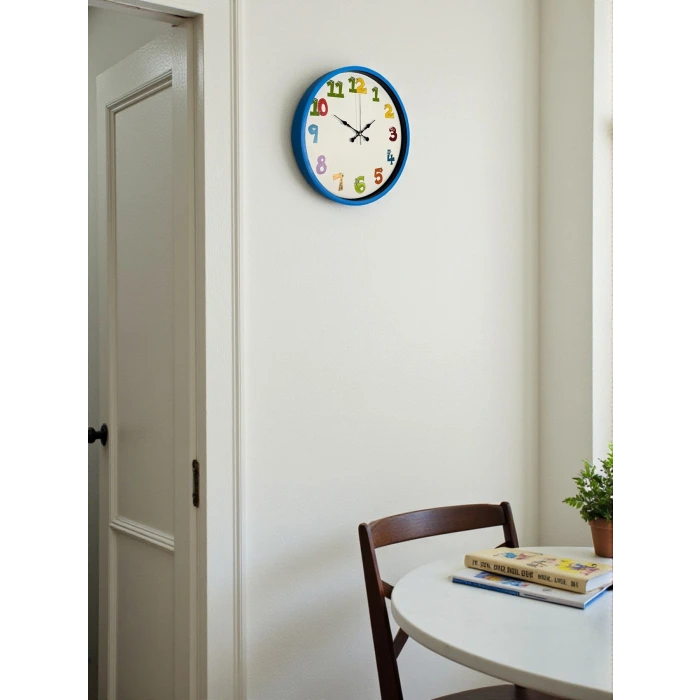 36 Cm Mavi Çocuk Odası Duvar Saati