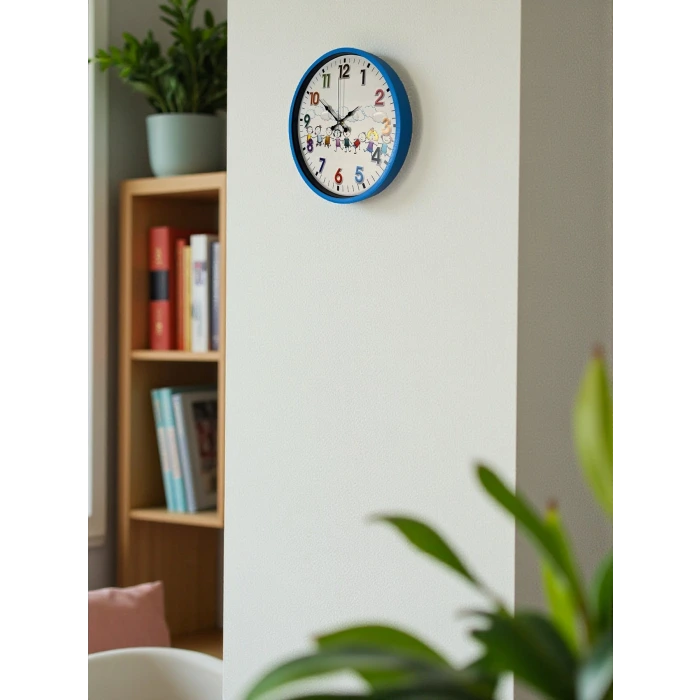 36 Cm Mavi Çocuk Odası Duvar Saati