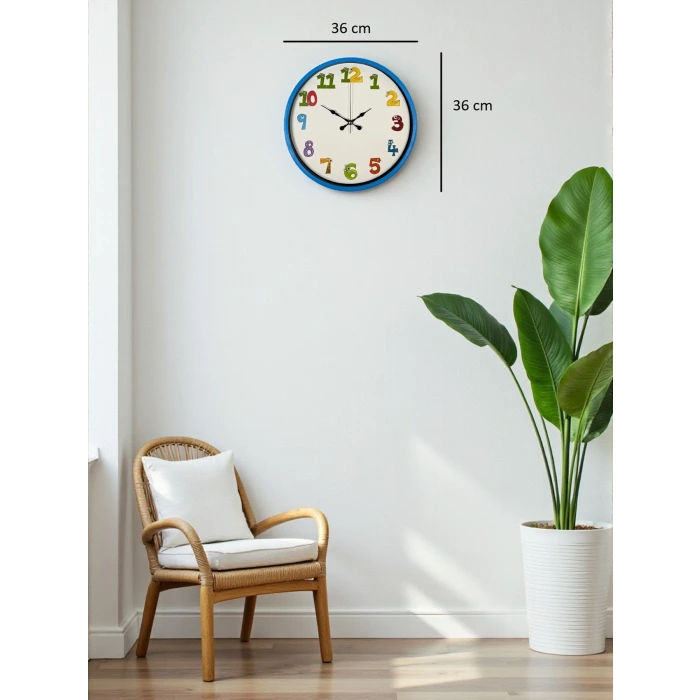 36 Cm Mavi Çocuk Odası Duvar Saati