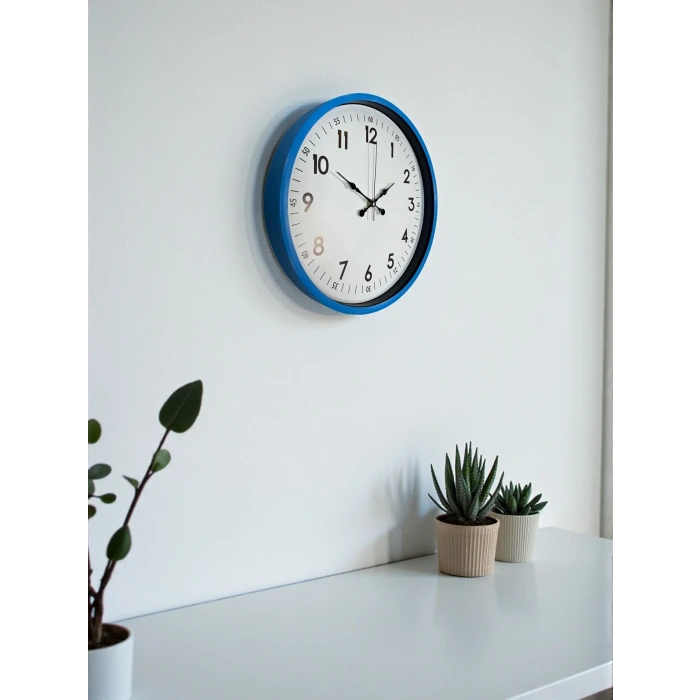 36 Cm Mavi Dekoratif Duvar Saati