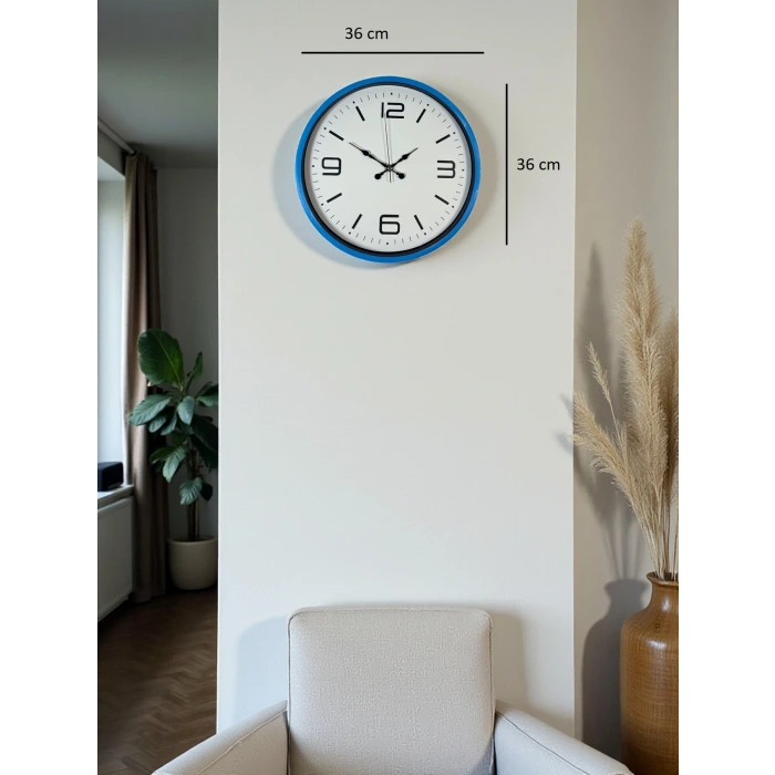 36 Cm Mavi Dekoratif Duvar Saati