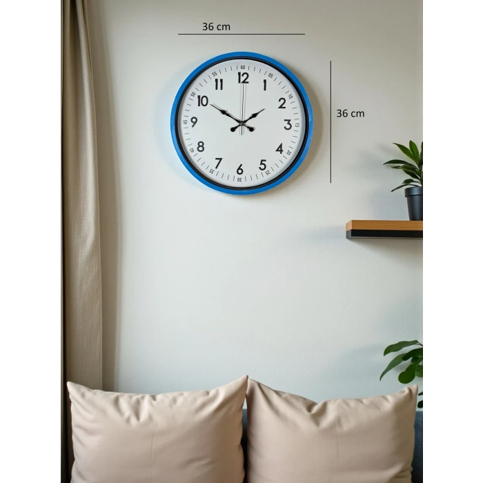 36 Cm Mavi Dekoratif Duvar Saati
