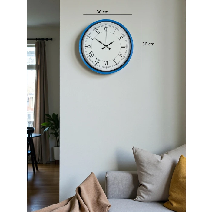 36 Cm Mavi Roma Rakamlı Duvar Saati