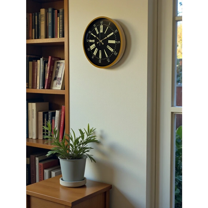 36 Cm Modern Kahverengi Duvar Saati