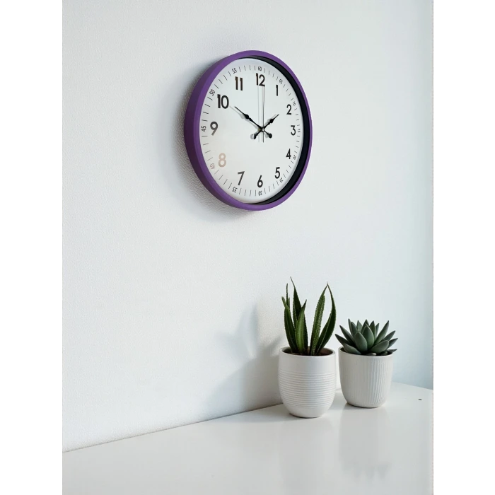 36 Cm Mor Dekoratif Duvar Saati