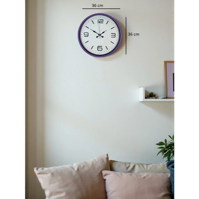 36 Cm Mor Dekoratif Duvar Saati