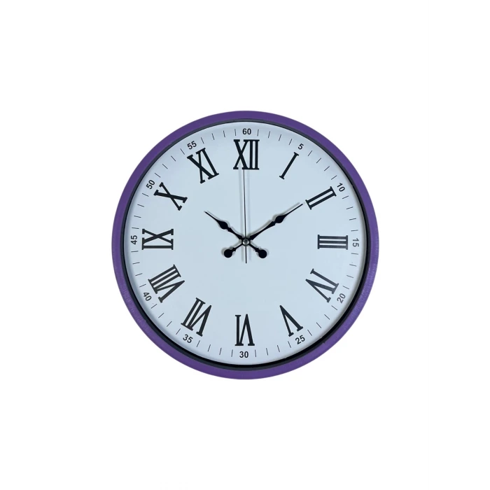 36 Cm Mor Roma Rakamlı Dekoratif Duvar Saati