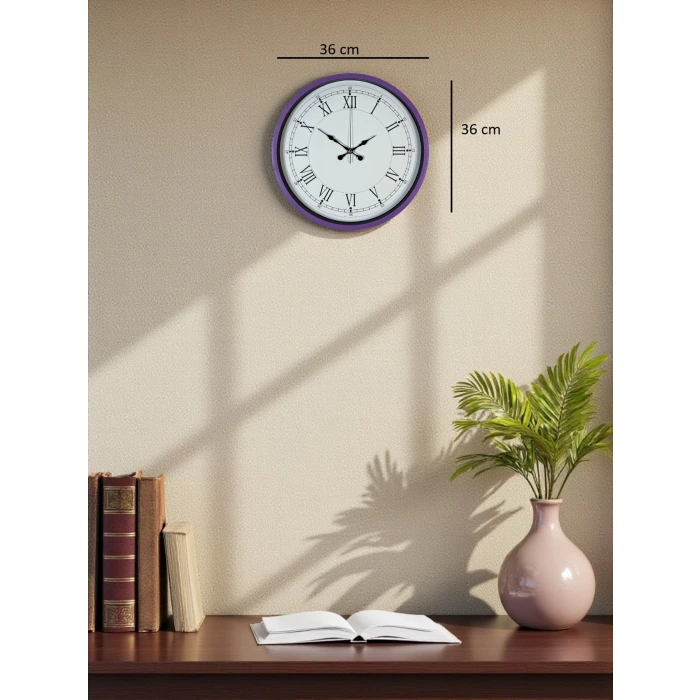 36 Cm Mor Roma Rakamlı Duvar Saati