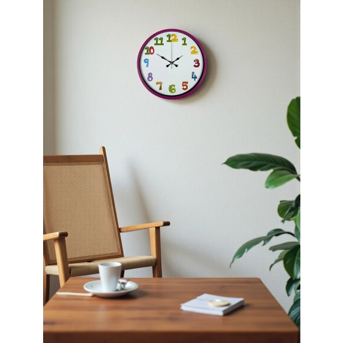 36 Cm Pembe Çocuk Odası Duvar Saati