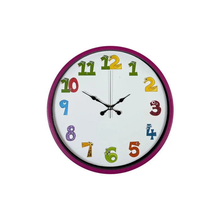 36 Cm Pembe Çocuk Odası Duvar Saati