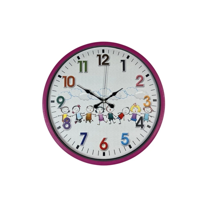 36 Cm Pembe Çocuk Odası Duvar Saati