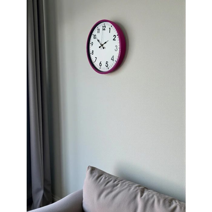 36 Cm Pembe Dekoratif Duvar Saati