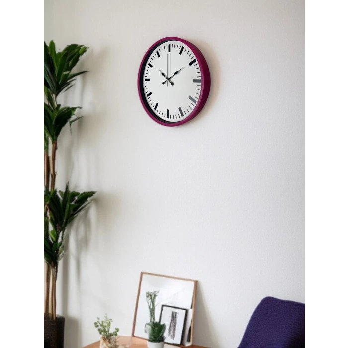 36 Cm Pembe Dekoratif Duvar Saati