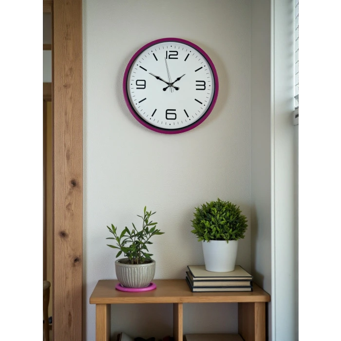 36 Cm Pembe Modern Duvar Saati