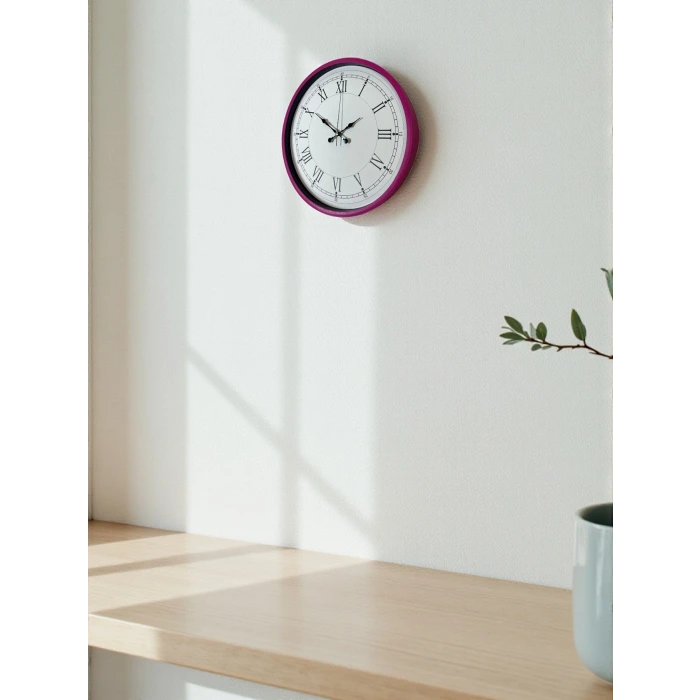 36 Cm Pembe Roma Rakamlı Duvar Saati