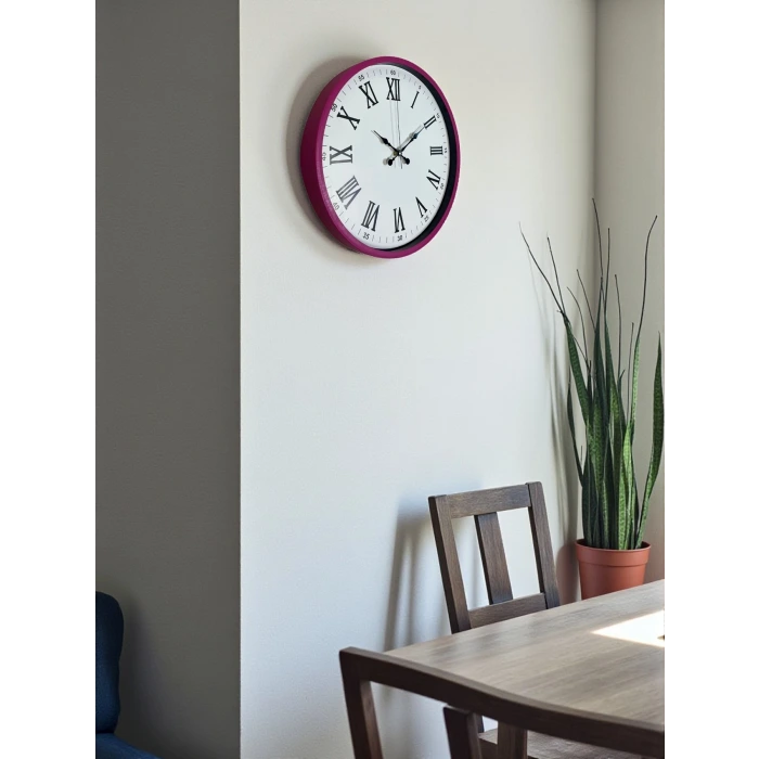 36 Cm Pembe Roma Rakamlı Duvar Saati