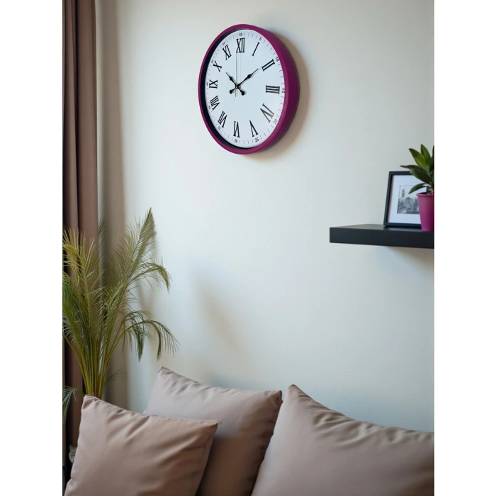 36 Cm Pembe Roma Rakamlı Duvar Saati