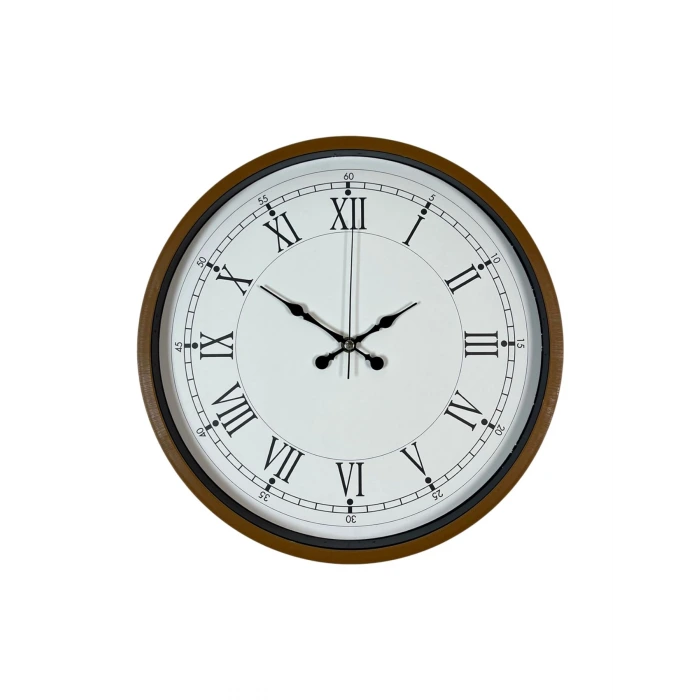 36 Cm Roma Rakamlı Kahverengi Dekoratif Duvar Saati