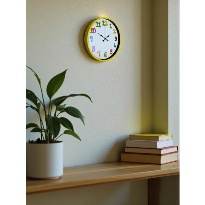 36 Cm Sarı Çocuk Odası Duvar Saati